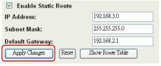 Router (R1) in Default Gateway field then click Apply Change button.