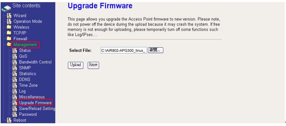 Upgrade Firmware Firmware upgrades are made available for download at www.air802.com in the Support area.