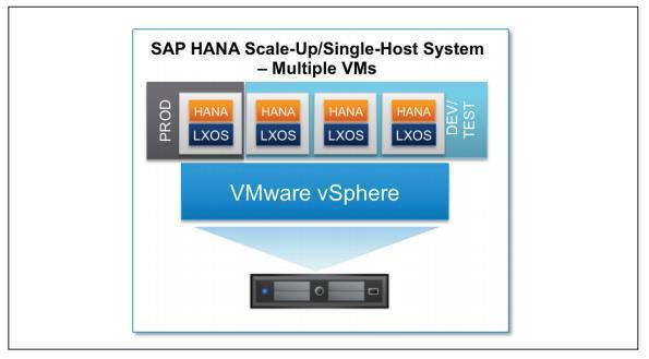 Figure 8: Scale up System Multiple VMs For larger HANA instances SAP provides the capability