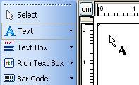 Note: To change the unit of measure from centimeters to inches or other supported units, click on the button with unit of measure below the label preview