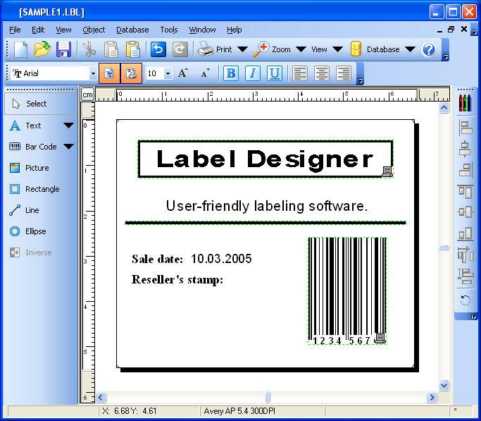 Setting Up the Software User Interface Main Window This is labeling application main window.