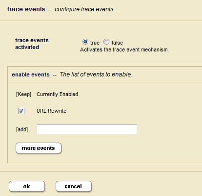 Controlling App Server Access, Output, and Errors 15.2.7 Using the URL Rewrite Trace Event You can use the URL Rewrite trace event to help you debug your URL rewrite modules.