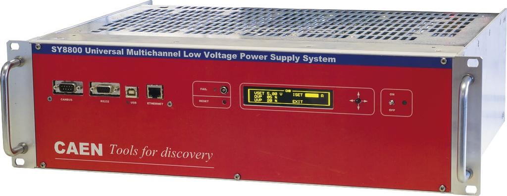 56 Power Supplies / High Power Low Voltage System 2014 Product Catalog q High Power Low Voltage System SY8800 Universal Multichannel Low Voltage Power Supply System (1250 W US- 2500 W EU) See