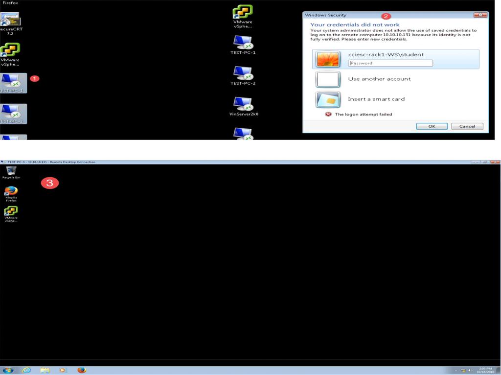 Example Method 1 for windows based Device: Click on the remote desktop shortcut on the desktop, you