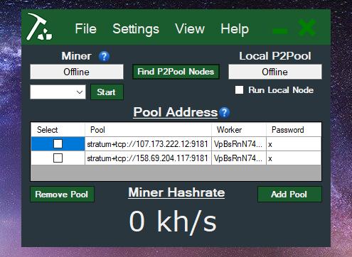 Once you have selected your pools, copy the Vertcoin wallet address you wish to mine to into the box and