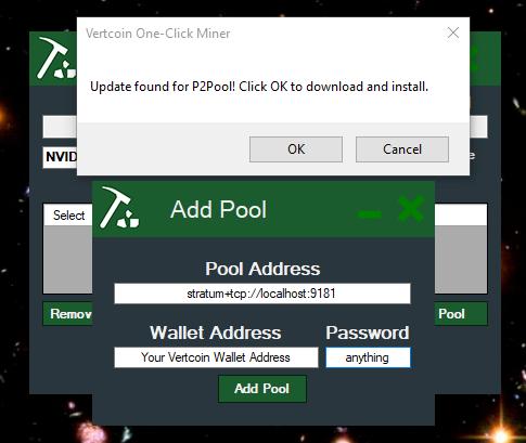 Hosting P2Pool Node To host a local P2Pool Node, you need to be running the Vertcoin Core Wallet. This can be downloaded HERE.