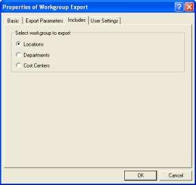 Using Exports Filename File Format Includes Tab Description Specifies the name of the file to export from Attendance Enterprise. Specifies the format of the file that is being exported.