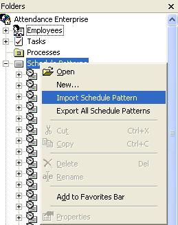 Using Imports 2. Browse to the XML file you want to import (created using the Schedule Pattern XML export) and click Open.