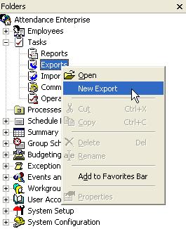 Using Exports The ew Export type window is