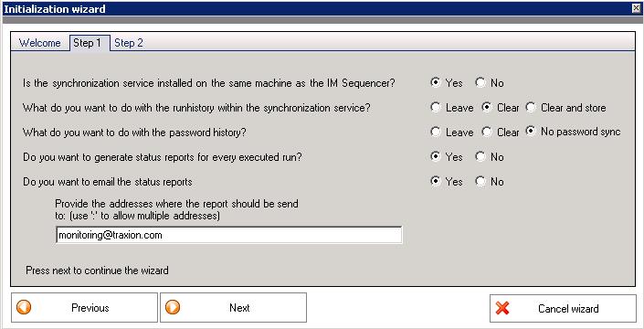 3. Select the options you desire to configure the application and