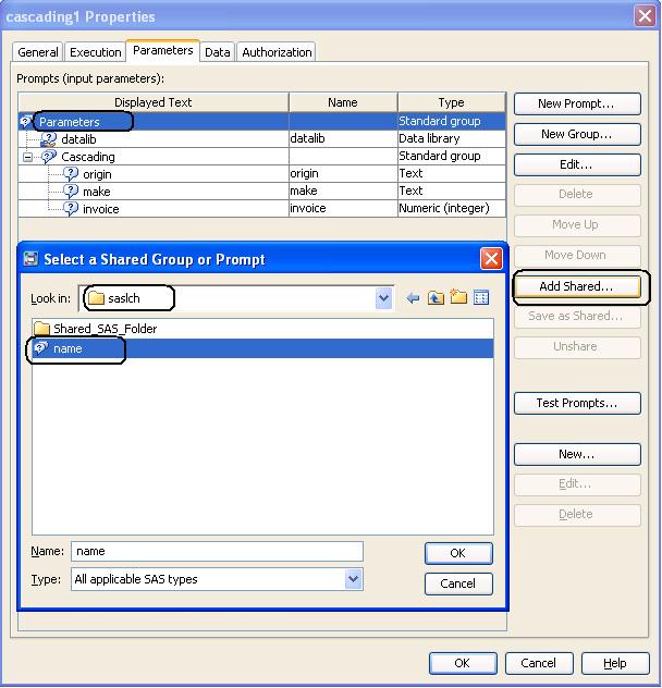 Figure 19 Adding a Shared Prompt Group to a Stored Process CONCLUSION The prompt framework is available across all desktop and Web clients in the platform for SAS Business Analytics.