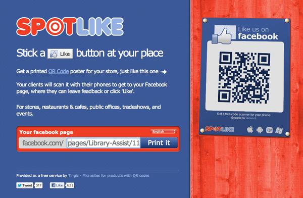 Linking Facebook with QR Codes You can create a poster with QR code people can scan which