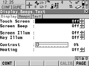 19.5 Display, Beeps, Text Access The settings on this screen allow the screen appearance to be configured, turn the notification beeps on and off and define the behaviour of the keys.
