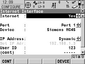 20.5 Internet Access The Internet interface allows accessing the Internet using a GPS1200 receiver plus a GPRS or CDMA device.