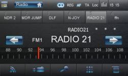 with traffic message channel and radio text and numerous radio station storage levels.