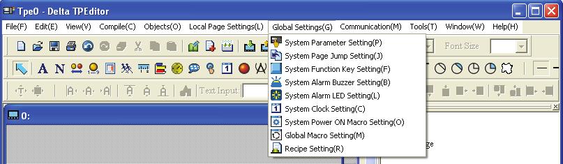 Figure 1-23 Global Settings The pull-down options of Global Settings function are described as follows (Figure 1-24): Figure 1-24 System Parameter Setting: After this option is clicked, Parameter
