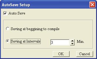 AutoSave Setup Choose Tools(T) > AutoSave Setup(A) command from the menu bar. The following AutoSave Setup tab will appear (Figure 1-152).