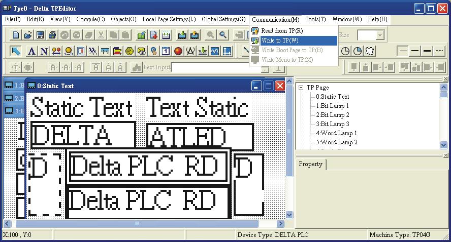 2 Communication WAIT COMM... Figure 2-5 Step 3. Then, activate TPEditor software program, click Communication(M) > Write to TP(W) (Figure 2-6).