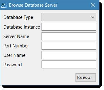 tasks. 1. In Swordfish's Database menu, select Browse Database Server. The following dialog appears: 2. Select RemoteTM in the Database Type drop-down list. 3.