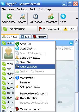 User can pick up phone receiver and click History tab of Skype main menu to