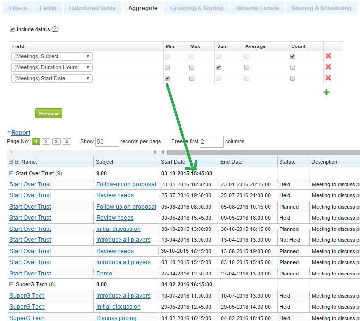 Include details check-box is there to select detailed or summary report type.