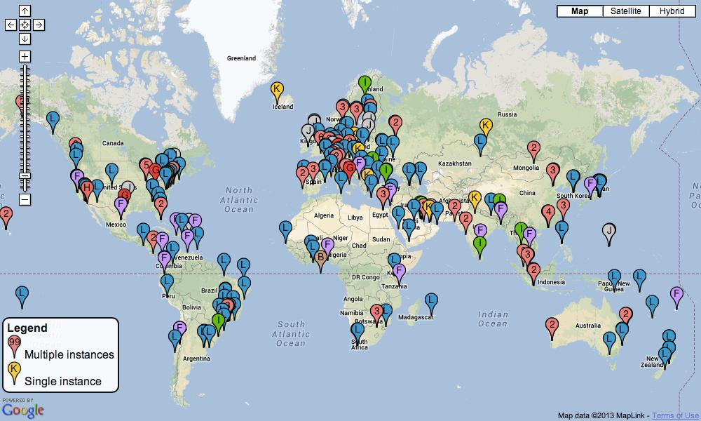 Globally Distributed Map courtesy of