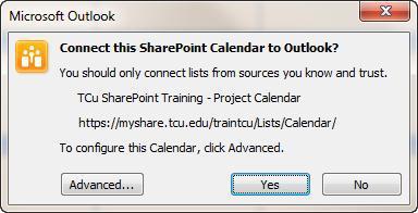 Connect to a SharePoint Calendar Windows users can connect SharePoint calendars directly to Outlook. This allows you to view the calendar in Outlook instead of SharePoint.