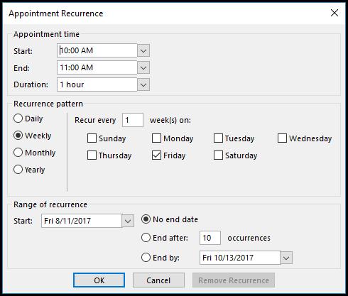 Add Appointments Quickly Go to the day that the appointment is to be entered Click the appropriate time-slot area so that it is highlighted Type the entry as you wish it to appear Press Enter Tip: