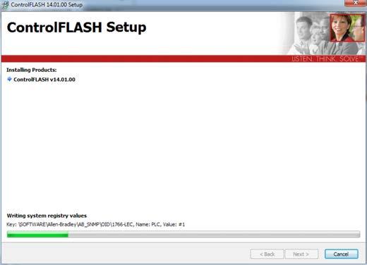 Chapter 1 Update Considerations 8. The application installs ControlFLASH. 9.