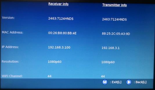 Step 5-2 User can check the information of transmitter and receiver such as IP address and MAC address as below.