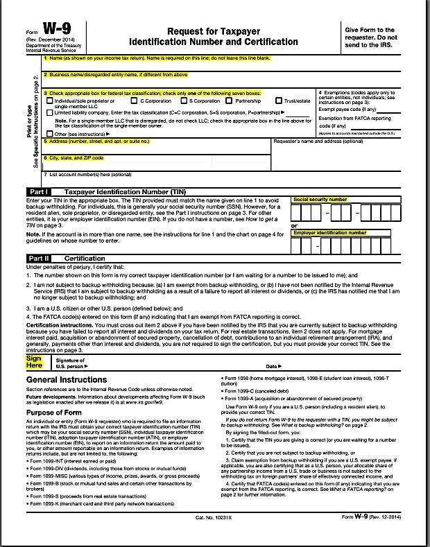 How to Request a New Supplier W-9 This form is most important in setting up a domestic outside party supplier.