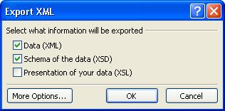 Importing, exporting, and linking 5-17 To export an Access object as an XML document: 1 On the External Data tab, click More and choose XML File. 2 Enter the name and location of the destination file.