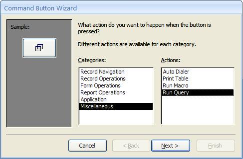 Querying with SQL 1 15 Exhibit 1-3: The Command Button Wizard Do it!