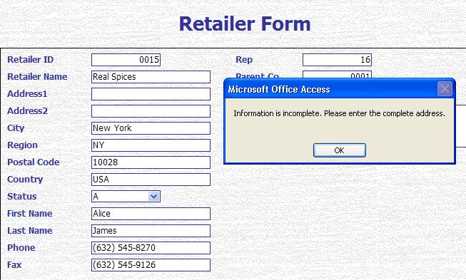 4 4 Access 2007: Advanced Ensuring data entry You can create macros to ensure that users don t leave specific fields blank while entering data.