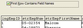 Importing, exporting, and linking 5-11 5 Check First Row Contains Field Names Access will use the names in the first row as field names, instead of treating the first row as a data record.