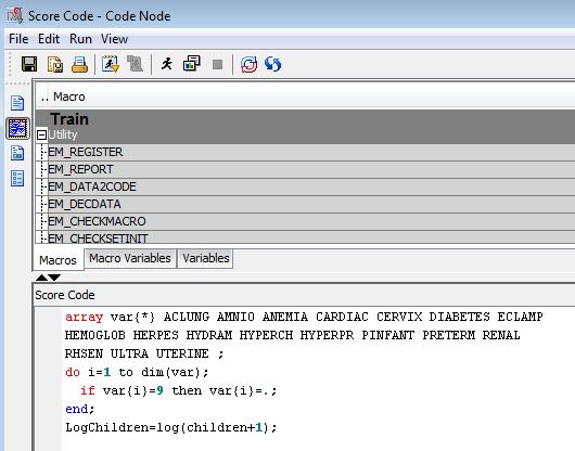 Create or Modify Variables The Score Editor allows for the creation of custom scored code. E.g.