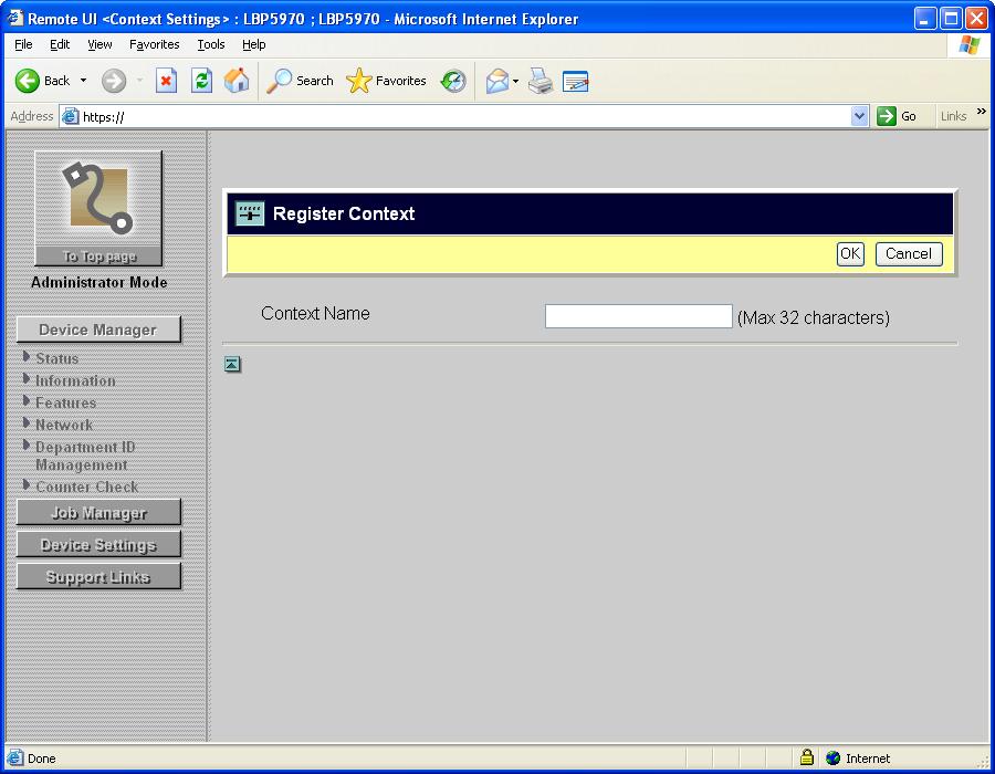 In [Context Name], enter the context name to be used in the SNMP v.