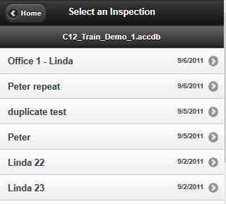 Process to Begin the Inspection: 19. Tap the Inspection just created by its name and date. 20. The Inspection Details page will appear. 21.