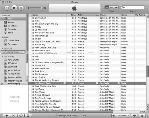 Select songs that you want to add to the ipod. To select multiple songs, hold down the Ô key while clicking each song you want to add.