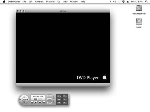 Access DVD Features Access DVD Features 1. Insert a movie DVD into your DVD drive. The DVD Player application starts automatically, and the movie plays. 2.