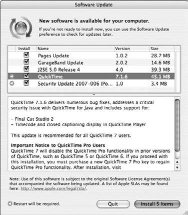 Chapter 14: Watching Videos and DVDs Adjust QuickTime Settings 1. Open QuickTime and choose QuickTime Player Preferences. 2.