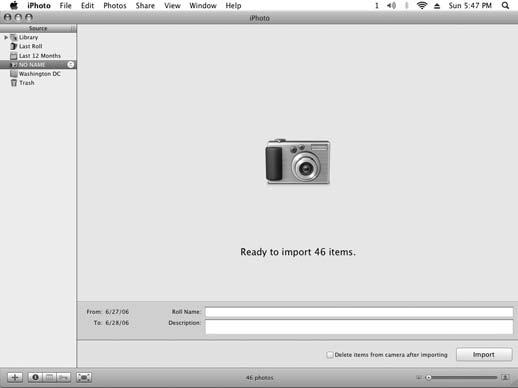 Chapter 15: Viewing, Organizing, and Improving Pictures Launch iphoto 1.