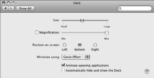 You can also change the Dock size at any time by clicking and dragging up or down on the thin vertical line near the right side of the Dock. 3.