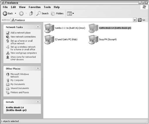 Select the Mac to which you want to connect from the list of computers, as shown in Figure 19-9.
