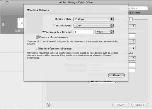 Chapter 20: Networking Safely Disable SSID Broadcast 1. Open the Applications folder on your Mac and then open the Utilities subfolder. 2. Double-click the AirPort Utility icon to launch the utility.