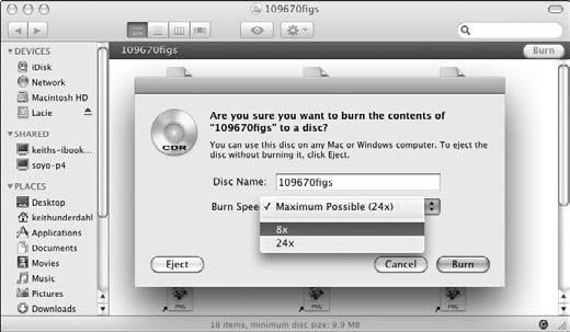 Back Up Files to a CD Back Up Files to a CD 1. In the Finder or simply on the Desktop (the menu bar at the top of the screen must say Finder), choose File New Burn Folder. 2.