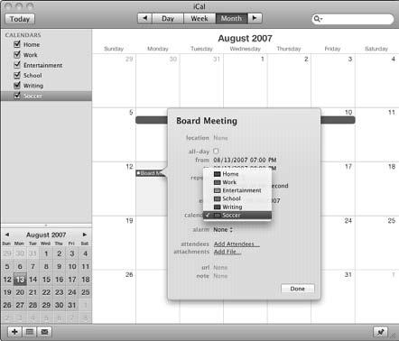 Plan Your Life with ical 5. In the month calendar shown in the lower-left corner of the ical screen, click the day on which you want to create the event.