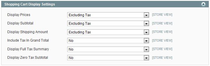 Taxes 13. Expand the Price Display Settings tab to select whether display prices for products and shipping include tax or exclude tax. 14.