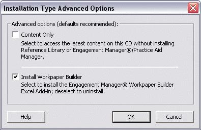 Advanced options: Content Only: Select this option to access the latest content on this CD. No applications will be installed. NOTE: This option is not available on first time installs.