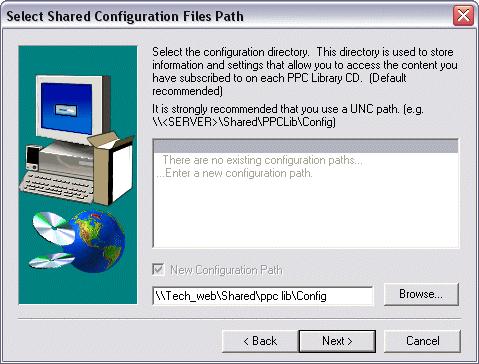 Select or Browse for the shared configuration path.